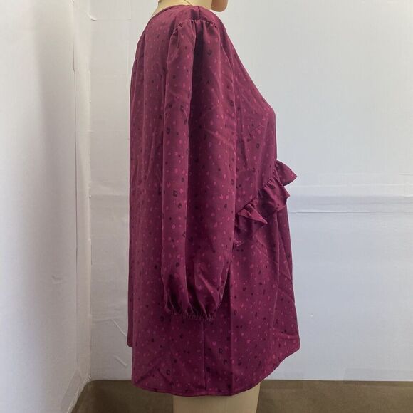 Ingrid & Isabel Maternity‎ 3/4 Sleeve Ruffle Waist Woven Top Size XS - Picture 11 of 16